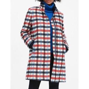 Banana Republic Women's Italian Plaid Wool Blend Stadium Coat Size Medium